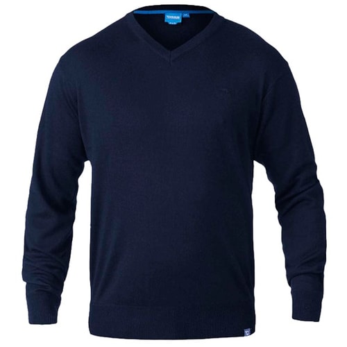 D555 Maltby Plain V-Neck Sweater Navy
